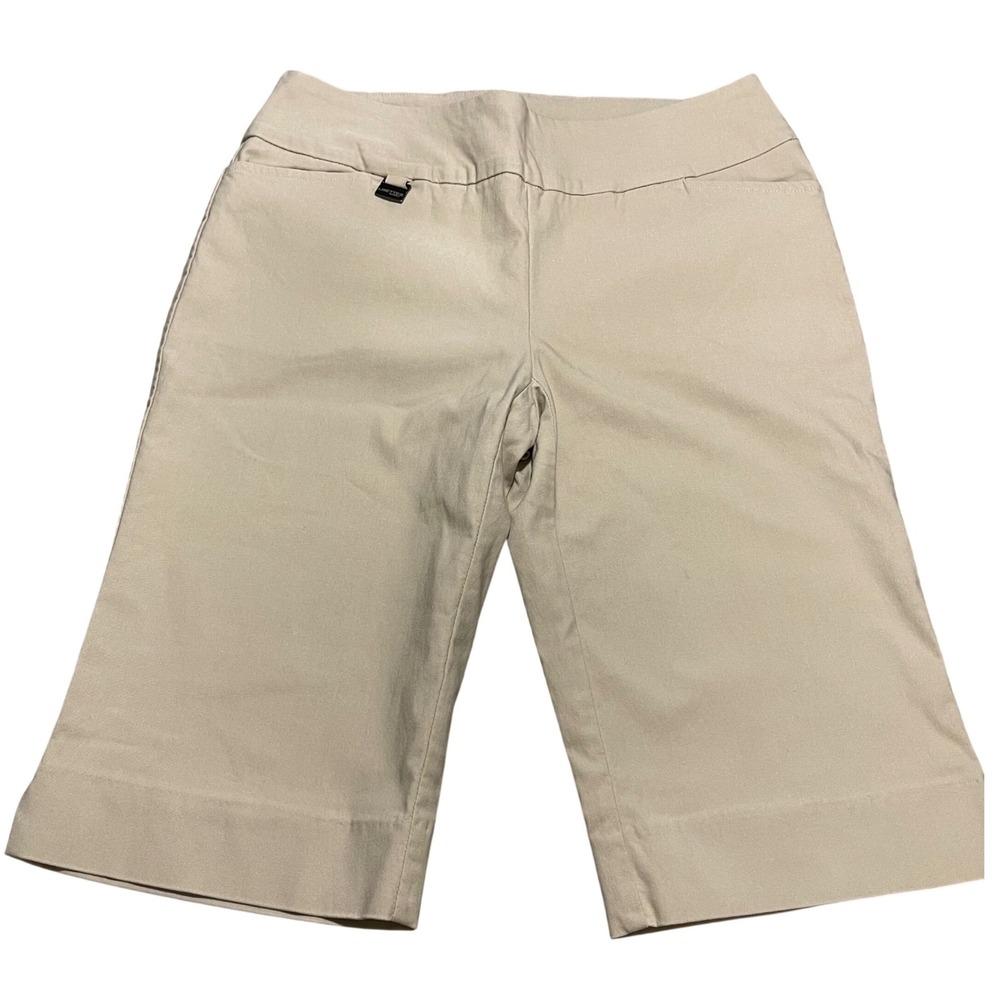 Lisette‎ Montreal Bermuda Shorts Womens 8 Beige Pull On Stretch Minimalist Chic